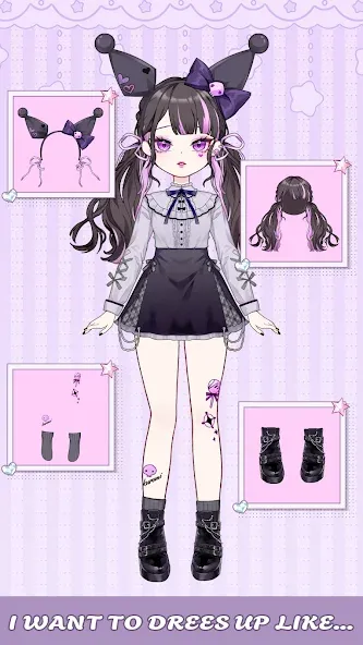 Мод Dress Up! Shining Anime Star — Безлимитные деньги и все наряды, скачать APK — скриншот 2