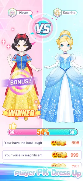 Мод Dress Up! Shining Anime Star — Безлимитные деньги и все наряды, скачать APK — скриншот 5