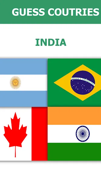 Flag Quiz Gallery: Quiz, Guess взломанный APK — Открыты все флаги и уровни — скриншот 5