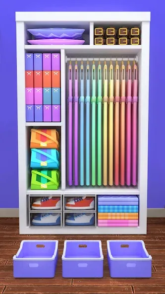 Fill the Closet: Organize Game мод на Андроид: Безлимитные деньги и все уровни — скриншот 4 Fill the Closet: Organize Game мод на Андроид: Безлимитные деньги и все уровни — скриншот 4