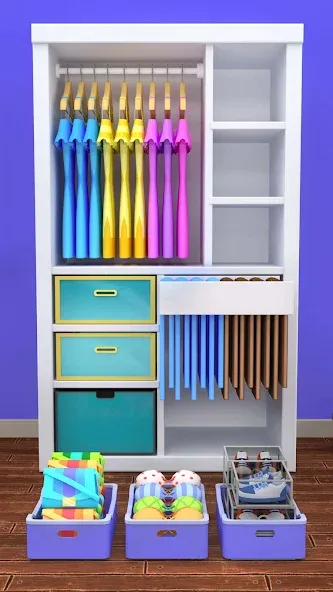 Fill the Closet: Organize Game мод на Андроид: Безлимитные деньги и все уровни — скриншот 5 Fill the Closet: Organize Game мод на Андроид: Безлимитные деньги и все уровни — скриншот 5