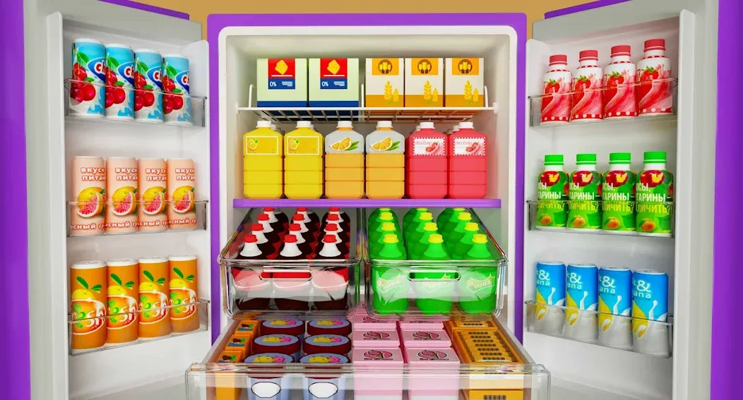 Скачать Fill Up Fridge：Organizing Game на Андроид с модом — Безлимитные монеты и открыты все уровни — скриншот 1