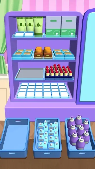 Скачать Fill Up Fridge：Organizing Game на Андроид с модом — Безлимитные монеты и открыты все уровни — скриншот 2