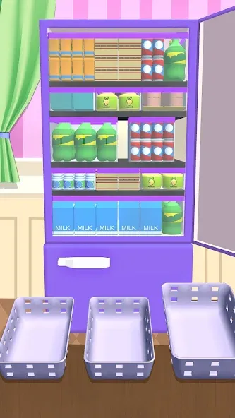 Скачать Fill Up Fridge：Organizing Game на Андроид с модом — Безлимитные монеты и открыты все уровни — скриншот 5
