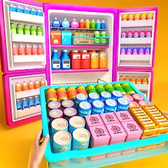 Скачать Fill Up Fridge：Organizing Game на Андроид с модом — Безлимитные монеты и открыты все уровни