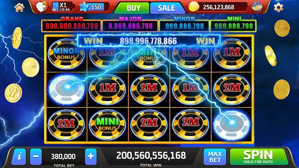 Royal Jackpot Casino Machines — скачать мод: Безлимитные монеты и бонусы — скриншот 3