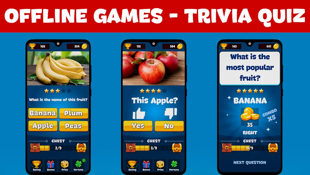 Trivia Quiz: Fun Offline Games — последняя версия с модом (Все вопросы открыты без интернета) — скриншот 1 Trivia Quiz: Fun Offline Games — последняя версия с модом (Все вопросы открыты без интернета) — скриншот 1