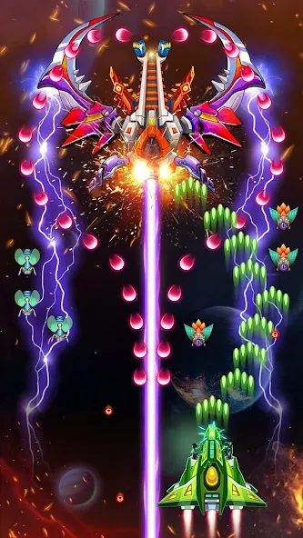Скачать мод Galaxy Attack - Alien Shooter — Безлимитные монеты и жизни — скриншот 3