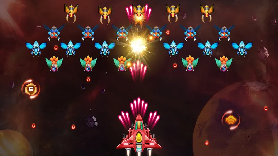 Скачать мод Galaxy Attack - Alien Shooter — Безлимитные монеты и жизни — скриншот 5