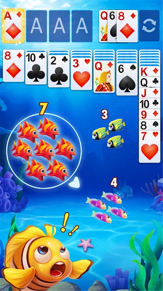 Скачать Solitaire Fish последней версии — Много монет и подсказки без ограничений — скриншот 1 Скачать Solitaire Fish последней версии — Много монет и подсказки без ограничений — скриншот 1