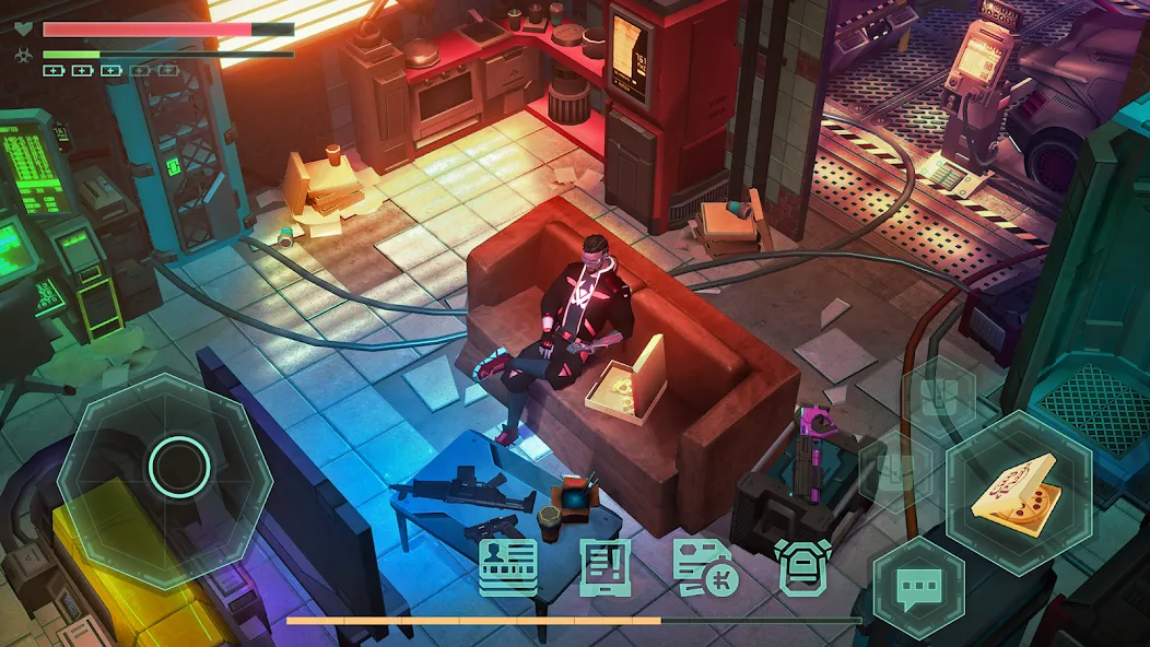 Cyberika: Action Cyberpunk RPG бесплатно на Андроид — мод: Безлимитные деньги и оружие — скриншот 2