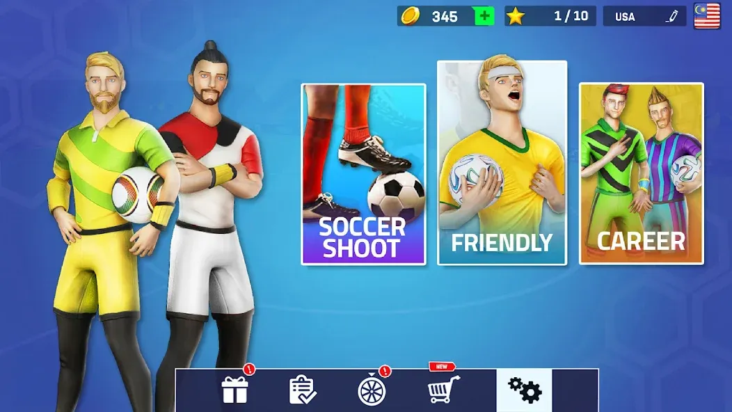 Indoor Futsal: Football Games — взломанная версия, Безлимитные деньги и все команды открыты — скриншот 3