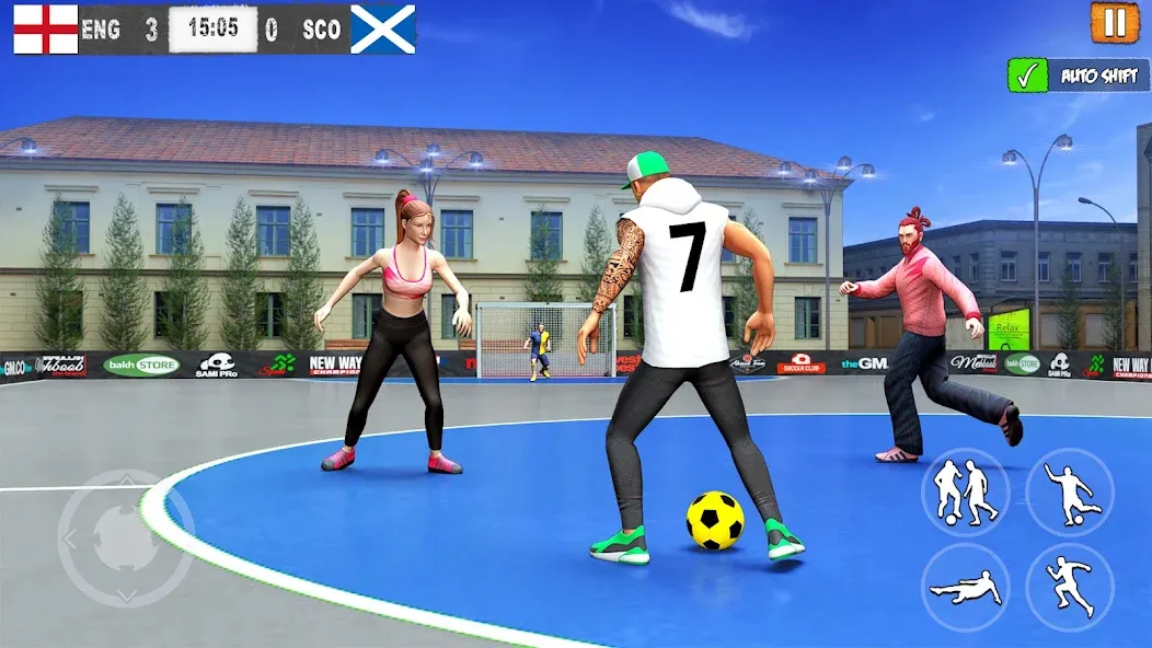 Street Football: Futsal Games на телефон — скачать мод: Безлимитные деньги и энергия — скриншот 2