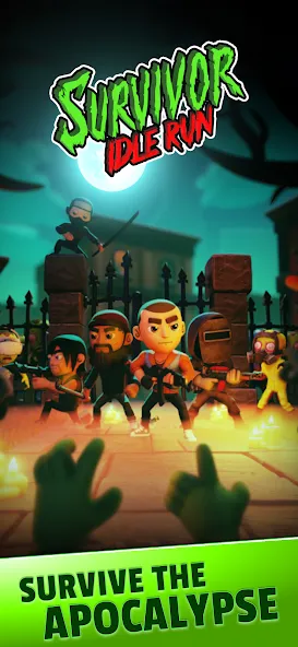 Survivor Idle Run: Z-RPG (Мод: Много денег и усиленное оружие) — скачать на Андроид — скриншот 1