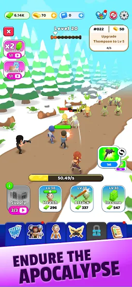 Survivor Idle Run: Z-RPG (Мод: Много денег и усиленное оружие) — скачать на Андроид — скриншот 3