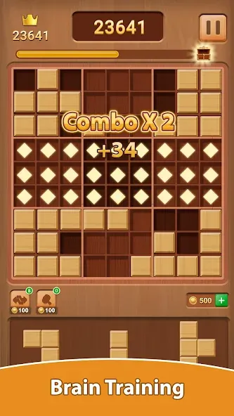 Wood Block Puzzle бесплатно на Андроид — мод: Без рекламы и бесконечные подсказки — скриншот 2 Wood Block Puzzle бесплатно на Андроид — мод: Без рекламы и бесконечные подсказки — скриншот 2
