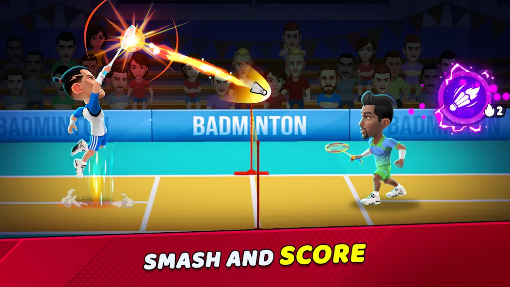 Badminton Clash 3D на телефон — скачать мод: Безлимитные деньги и энергия — скриншот 1