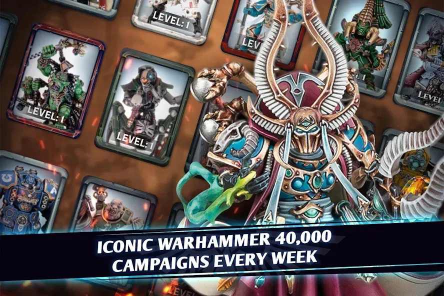 Скачать мод Warhammer Combat Cards - 40K — Безлимитные деньги и карты — скриншот 2