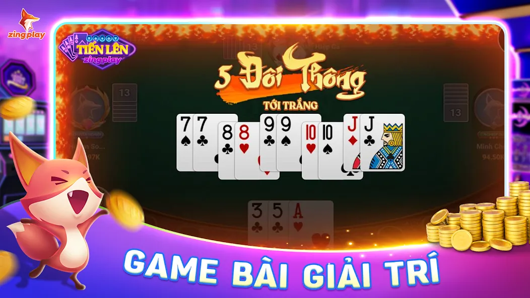 ZingPlay - Game bài - Tien Len мод на Андроид: Безлимитные монеты и все режимы — скриншот 2 ZingPlay - Game bài - Tien Len мод на Андроид: Безлимитные монеты и все режимы — скриншот 2