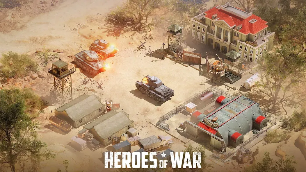 Heroes of War: Idle army game на телефон — скачать мод: Безлимитные ресурсы и усиленная армия — скриншот 3