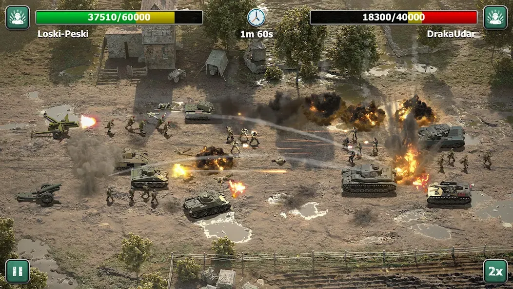 Heroes of War: Idle army game на телефон — скачать мод: Безлимитные ресурсы и усиленная армия — скриншот 4