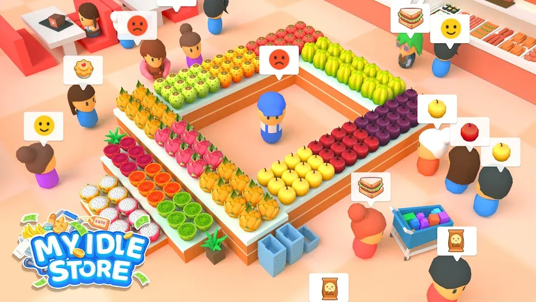 Скачать My Idle Supermarket Simulator — Безлимитные деньги и всё открыто — скриншот 1