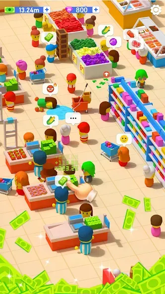 Скачать My Idle Supermarket Simulator — Безлимитные деньги и всё открыто — скриншот 3