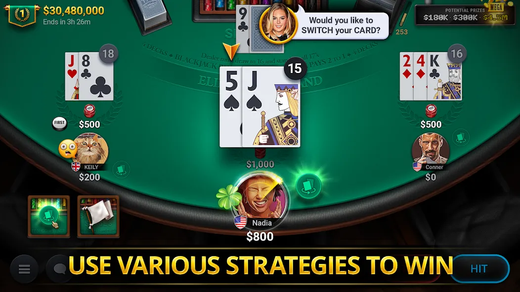 Blackjack Championship — последняя версия с модом (Безлимитные фишки и открытые столы) — скриншот 3