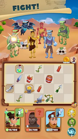 Merge Battles: Puzzle Combat — последняя версия с модом (Безлимитные деньги и энергия) — скриншот 2 Merge Battles: Puzzle Combat — последняя версия с модом (Безлимитные деньги и энергия) — скриншот 2