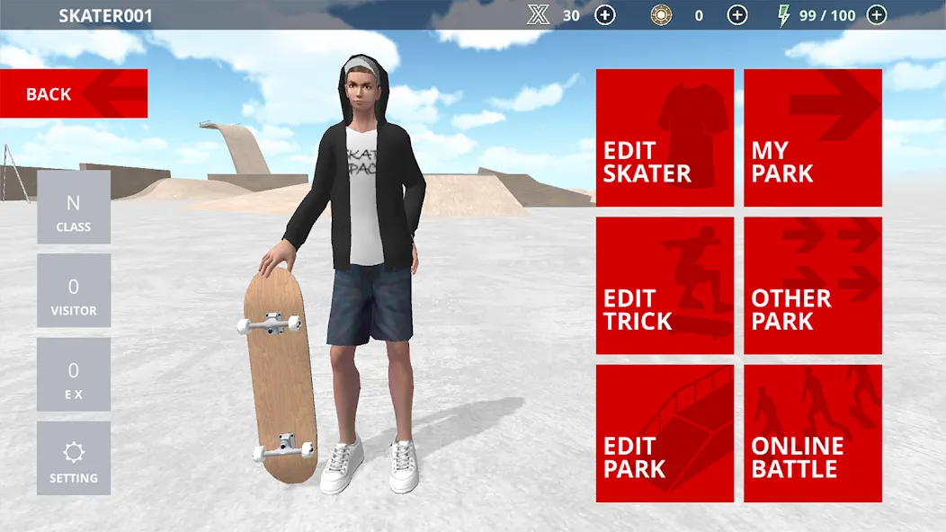 Skate Space — взломанная версия, Безлимитные деньги и все трюки открыты — скриншот 5 Skate Space — взломанная версия, Безлимитные деньги и все трюки открыты — скриншот 5