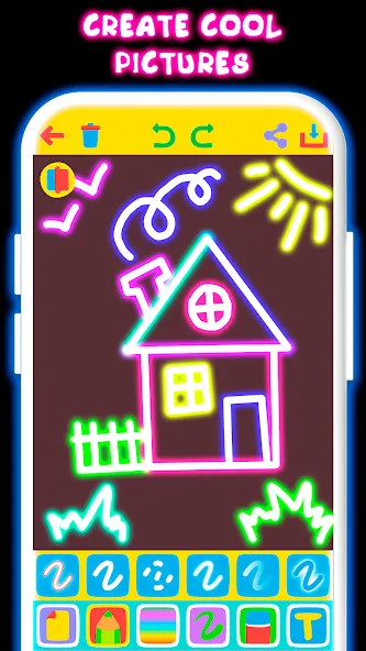 Drawing For Kids - Glow Draw — последняя версия с модом (Все рисунки разблокированы и без рекламы) — скриншот 1
