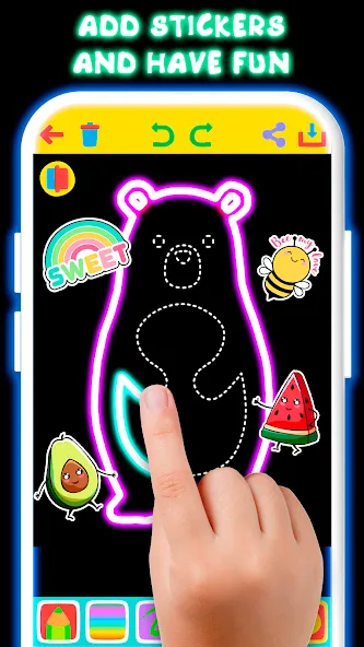 Drawing For Kids - Glow Draw — последняя версия с модом (Все рисунки разблокированы и без рекламы) — скриншот 2