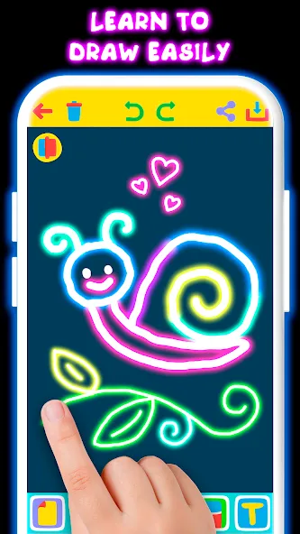 Drawing For Kids - Glow Draw — последняя версия с модом (Все рисунки разблокированы и без рекламы) — скриншот 3