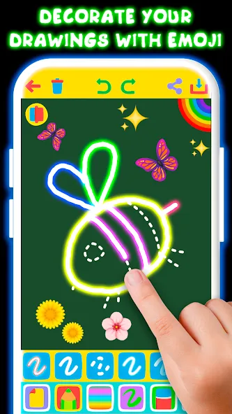 Drawing For Kids - Glow Draw — последняя версия с модом (Все рисунки разблокированы и без рекламы) — скриншот 5