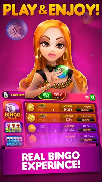 Скачать Bingo 90 Live : Vegas Slots — Безлимитные монеты и бонусы — скриншот 1