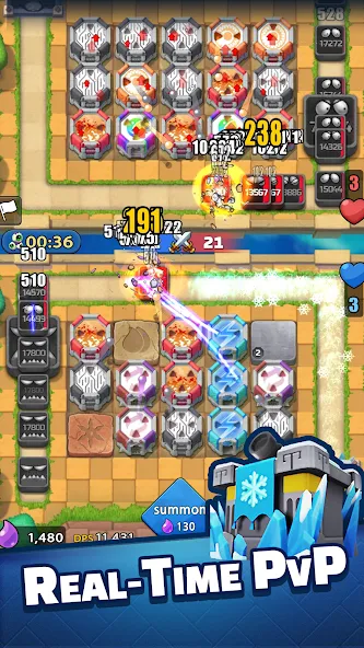 Tower Defense PvP:Tower Royale мод на Андроид: Безлимитные монеты и усиленные башни — скриншот 1 Tower Defense PvP:Tower Royale мод на Андроид: Безлимитные монеты и усиленные башни — скриншот 1