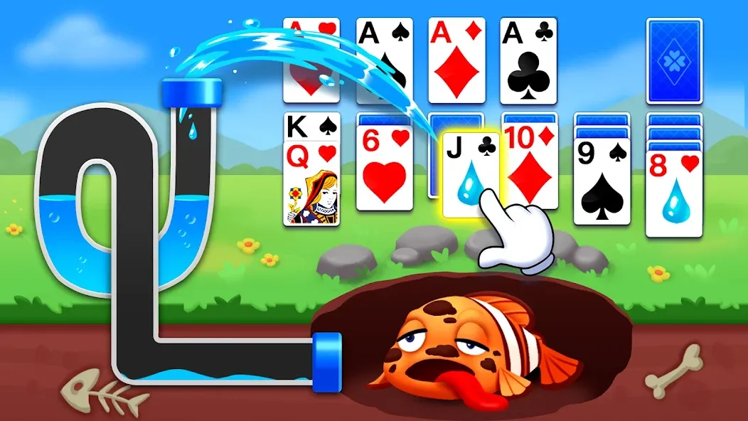 Solitaire Ocean — взломанная версия, Безлимитные подсказки и отмены ходов — скриншот 1 Solitaire Ocean — взломанная версия, Безлимитные подсказки и отмены ходов — скриншот 1