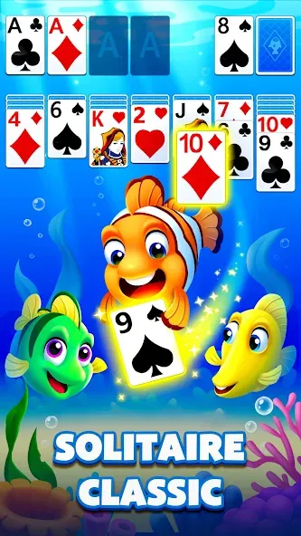 Solitaire Ocean — взломанная версия, Безлимитные подсказки и отмены ходов — скриншот 4 Solitaire Ocean — взломанная версия, Безлимитные подсказки и отмены ходов — скриншот 4