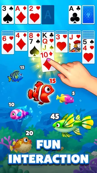 Solitaire Ocean — взломанная версия, Безлимитные подсказки и отмены ходов — скриншот 5 Solitaire Ocean — взломанная версия, Безлимитные подсказки и отмены ходов — скриншот 5