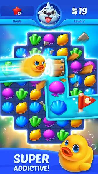 Скачать Ocean Match мод — Безлимитные жизни и монеты — скриншот 3