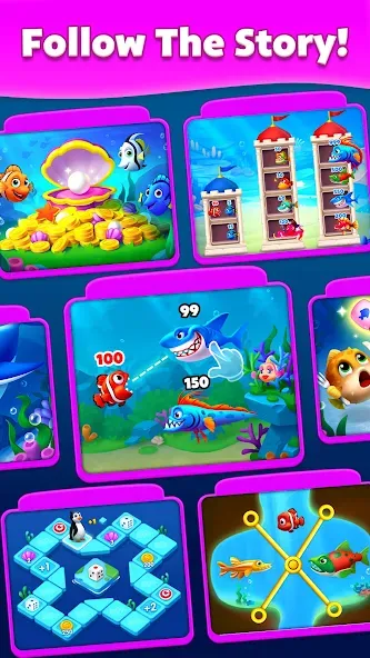 Solitaire Fish бесплатно на Андроид — мод: Безлимитные монеты и подсказки — скриншот 4 Solitaire Fish бесплатно на Андроид — мод: Безлимитные монеты и подсказки — скриншот 4