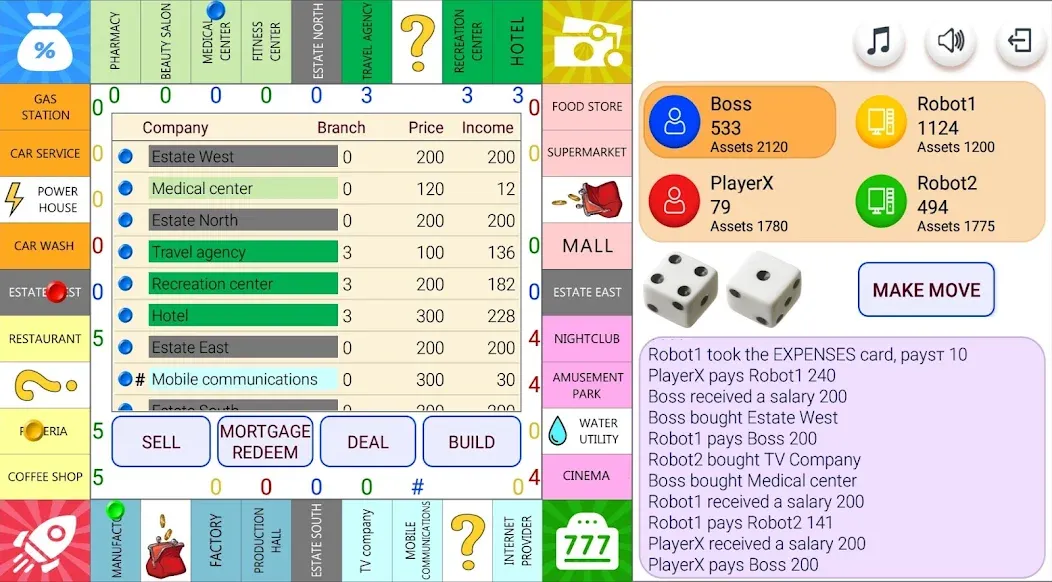 Monopolist Business Dice Board взлом на Андроид — Безлимитные деньги и премиум разблокирован — скриншот 1