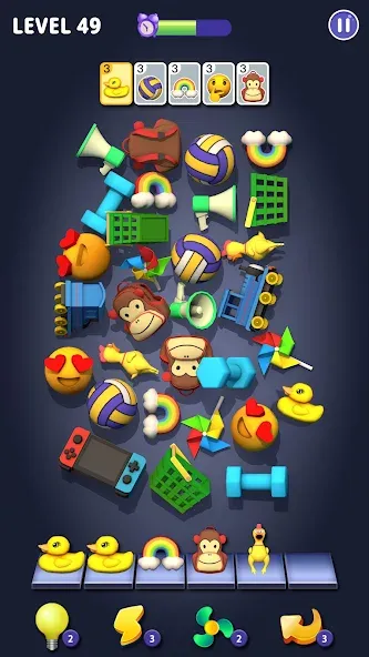 Matching Fun: Match Triple 3D на телефон — скачать мод: Безлимитные подсказки и монеты — скриншот 2 Matching Fun: Match Triple 3D на телефон — скачать мод: Безлимитные подсказки и монеты — скриншот 2