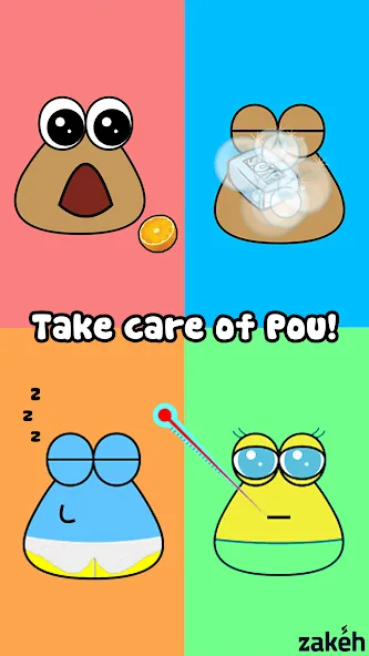 Pou — последняя версия с модом (Безлимитные монеты и еда) — скриншот 1 Pou — последняя версия с модом (Безлимитные монеты и еда) — скриншот 1