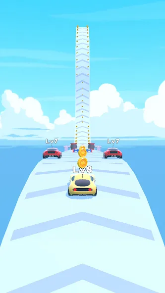 Merge Car Run - Evolution Race (Мод: Много денег и все машины) — скачать на Андроид — скриншот 1