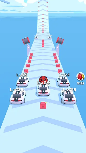 Merge Car Run - Evolution Race (Мод: Много денег и все машины) — скачать на Андроид — скриншот 3