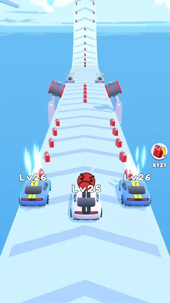 Merge Car Run - Evolution Race (Мод: Много денег и все машины) — скачать на Андроид — скриншот 4