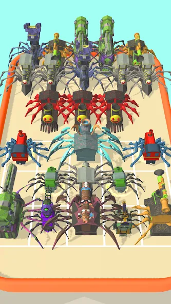 Мод Merge Spider Train — Безлимитные деньги и ресурсы, скачать APK — скриншот 2 Мод Merge Spider Train — Безлимитные деньги и ресурсы, скачать APK — скриншот 2