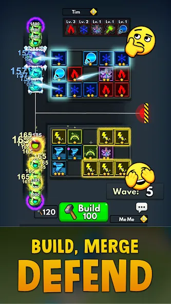Скачать Merge Clash: Tower Defense TD бесплатно — Безлимитные деньги и улучшения — скриншот 3