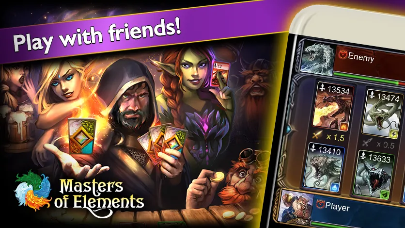 Masters of Elements－Online CCG — Безлимитные ресурсы и все карты, скачать мод APK — скриншот 4